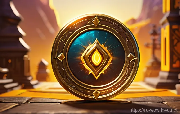 월드 오브 워크래프트 와우토큰 시세 변동 분석 - **Prompt:** A whimsical, stylized World of Warcraft Token, depicted as a glowing, gold-edged coin wi...